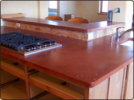 Concrete Counters with Farm Sink
